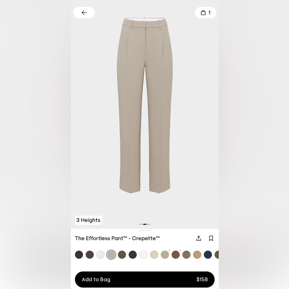 Aritzia The Effortless Pant (SHORT)